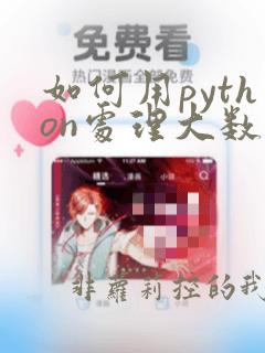如何用python处理大数据