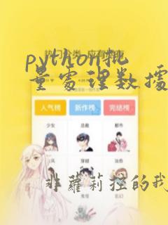 python批量处理数据
