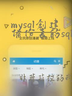 mysql创建备份表的sql语句