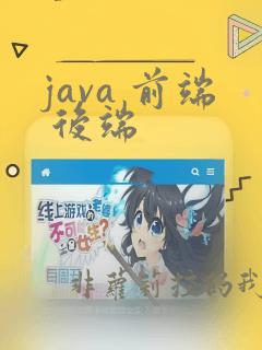 java 前端 后端