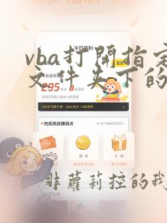 vba打开指定文件夹下的文件