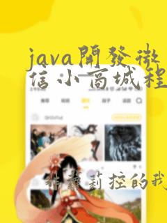 java开发微信小商城程序