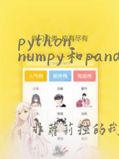 python numpy和pandas