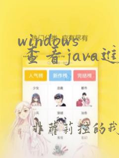 windows 查看java进程