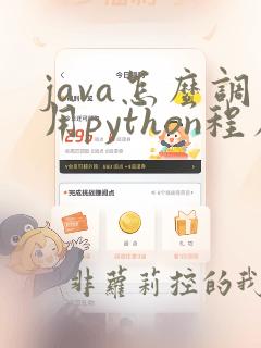 java怎么调用python程序