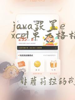 java设置excel单元格格式