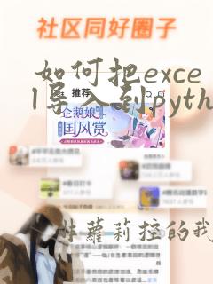 如何把excel导入到python