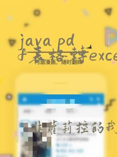 java pdf表格转excel