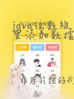 java往数组里添加数据