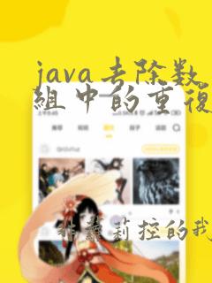 java去除数组中的重复元素