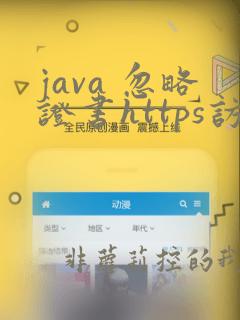 java 忽略证书https访问