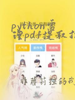 python处理pdf提取指定数据