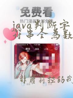 java判断字符串全为数字