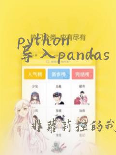 python 导入pandas