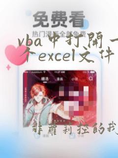 vba中打开一个excel文件