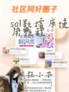 sql数据库使用教程