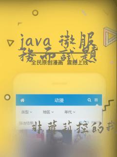 java 微服务面试题