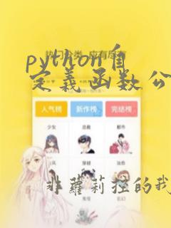 python自定义函数公开课