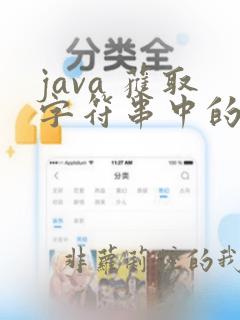 java 获取字符串中的数字