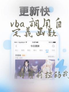 vba 调用自定义函数