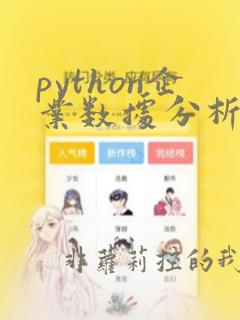 python企业数据分析