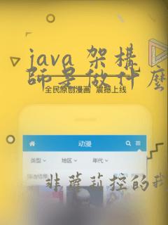 java 架构师是做什么的