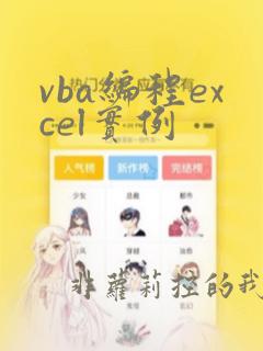 vba编程excel实例