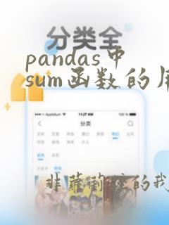 pandas中sum函数的用法