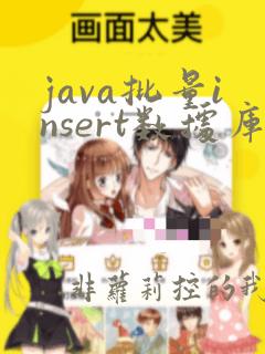 java批量insert数据库
