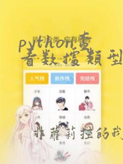 python查看数据类型的函数