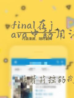 final在java中的用法及作用
