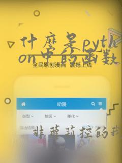 什么是python中的函数如何定义一个函数