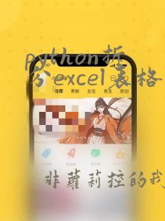 python拆分excel表格