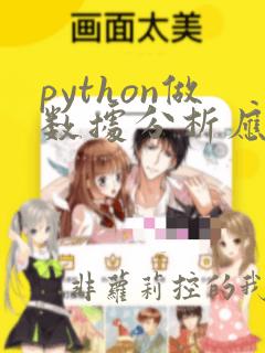 python做数据分析应用