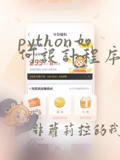 python如何设计程序