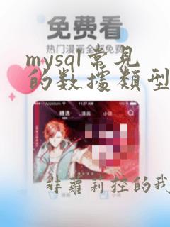 mysql常见的数据类型