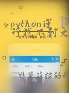 python运行找不到文件