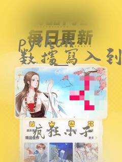 python 数据写入到excel