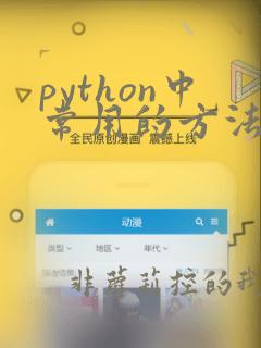 python中常用的方法