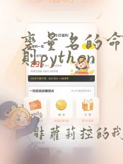 变量名的命名规则python