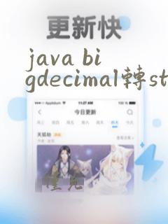 java bigdecimal转string
