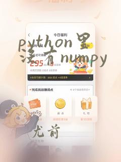 python里没有numpy