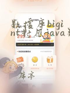 数据库bigint对应java类型