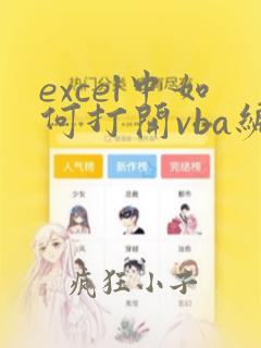 excel中如何打开vba编辑器