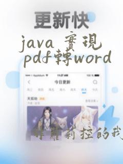 java 实现 pdf转word
