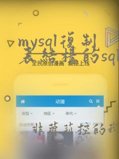 mysql复制表结构的sql语句