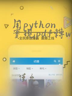 用python实现pdf转word