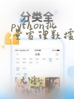 python批量处理数据