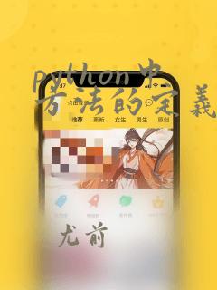 python中方法的定义