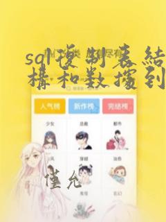 sql复制表结构和数据到新表